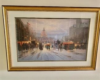 G. Harvey "Pennsylvania Avenue"; framed lithograph signed and numbered