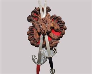 Spanish Dual Sword Wall Display