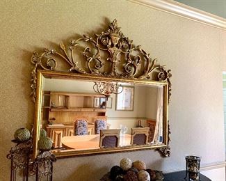 Gold Wood Mirror,  52.5"W x 52"H          