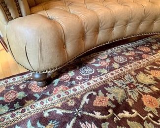 Sofa/Loveseat from Domain. Like NEW! Soft, supple Leather w/beautiful Tufts & Pleats.   72'W x 42"D