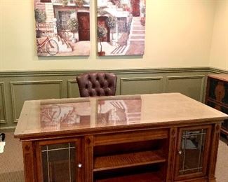 Alexander Julian Home Colours Handcrafted Executive Desk, 69.5"W x 34"D