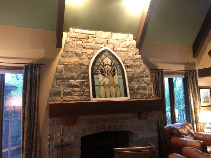 Huge antique stain glass windows 