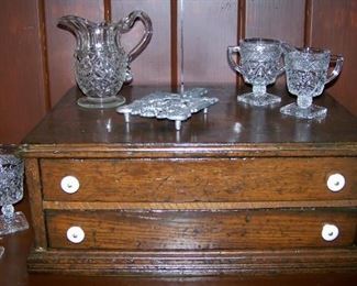 Two drawer oak cabinet