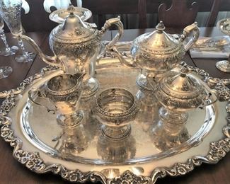 Sterling tea service, SP tray