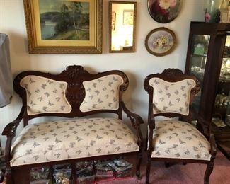 Victorian Settee & Chair