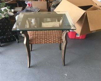 Eye catching glass top table.