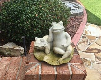 Ceramic frogs.