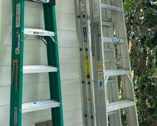 (3) WERNER LADDERS, 13' EXTENSION, 6'  & 8' A FRAME, (SEE ALL PHOTOS) PLUS LOUISVILLE 16' EXTENSION LADDER