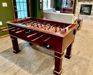 FOOSE BALL TABLE WITH INLAID WOOD DETAILS