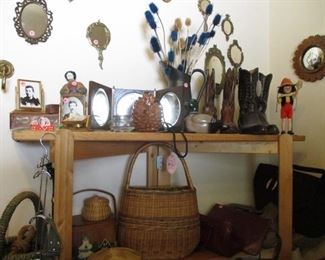 boots, baskets & small mirrors