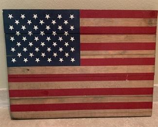 Hand Painted Wood Flag