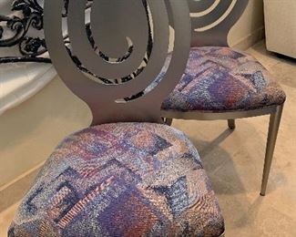 Ethan Allen Radius Chair in Brushed Nickel Set/4