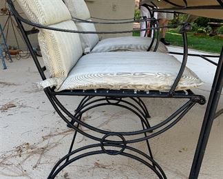 Patio Vintage Wrought Iron Homecrest Grenada Glider Mid Century Patio Seating