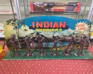 Marx Large Plastic Indian Warriors with Box