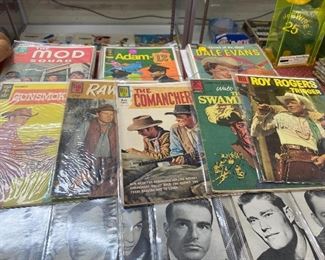 Several Western and Television Comic Books: (Mod Squad, Adam-12, Gunsmoke, Rawhide, Roy Rogers)