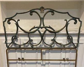 Antique cast iron and brass bed