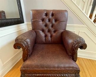 Claw foot leather chair