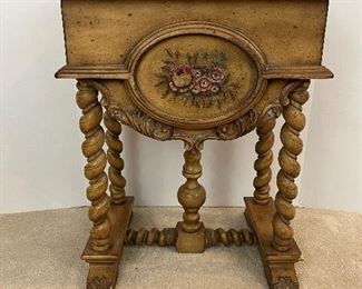 Antique turned leg side table