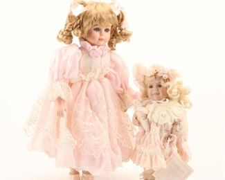"Tiffany" by Phyllis Arkins Porcelain Doll and Seymour Mann Porcelain Doll