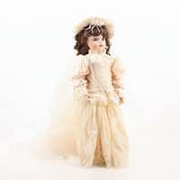 Franklin Heirloom Dolls Porcelain Doll with Stand and Box