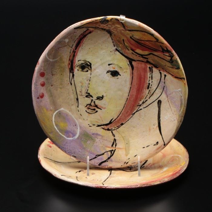 Debra Fritts Hand-Painted Pottery Plates