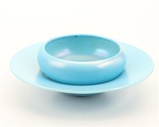 Iridescent Glass Bowl and Plate