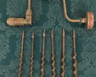 Antique Hand Drill and bits
