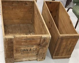 Antique wood shipping boxes