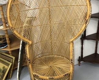 Vintage Wicker Peacock CHair