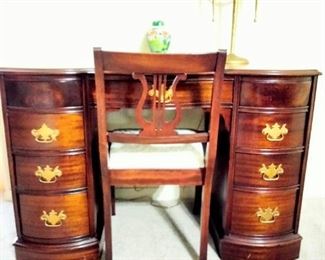 Featuring lovely Mahogany 
Chippendale Desk & Chair.