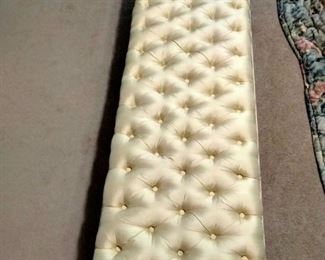 Matching "USA Hickory Mfg." ivory silk tufted 5 & 1/2 foot Bench