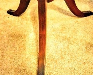 Close-up of legs of Mahogany Drum Table