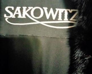 Original "Sakowitz" Label of "Sakowitz Furs" sewn inside of Ranch Mink Coat