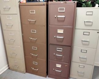 Four sets of file cabinets.