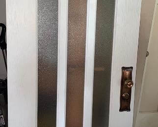 exterior door with 3 glass panels $450 new