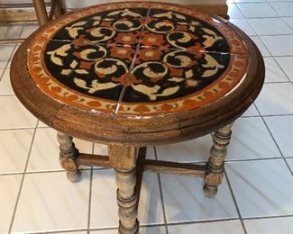 Small tiled side table