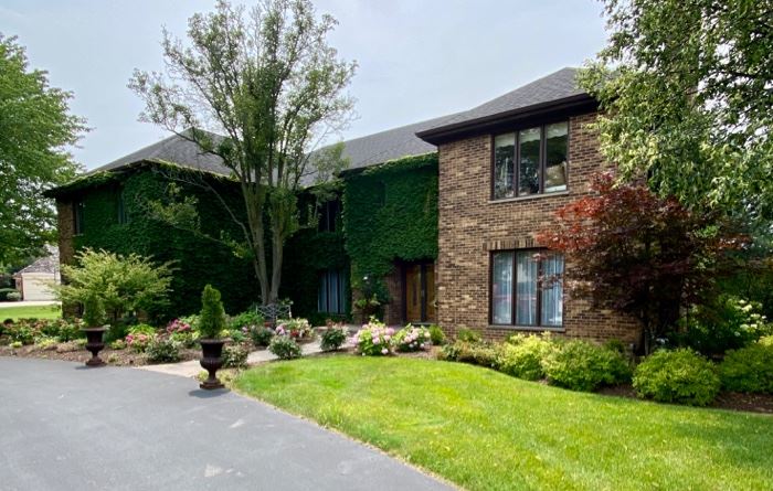 Oak Brook home with Landscaping in full bloom.  Over 7000 Sq. Ft.  