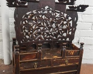 Antique Chinese Vanity Dressing Mirror Stand