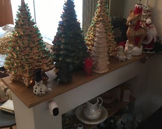 Vintage Ceramic Light-Up Christmas Trees