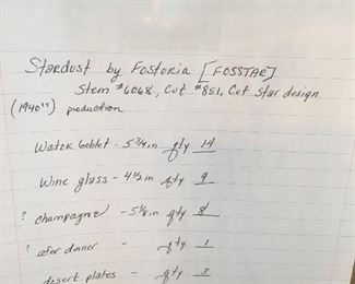 Stardust By Fostoria 1940s