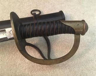 Civil War Model 1860 US Cavalry Sword By Christopher Roby W. Chelmsford, MA 1865