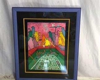 Signed Numbered Print "Cats Playing Craps"