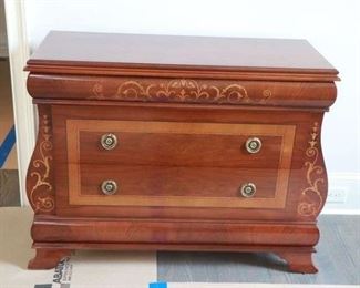 Fabulous Two-Drawer Chest Solid Wood with Inlay and Dovetailing 