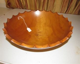 Hand carved wood bowl 18"