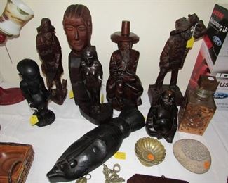 Vintage African & Asian wood carvings
