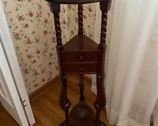 Antique stand with triangle drawers