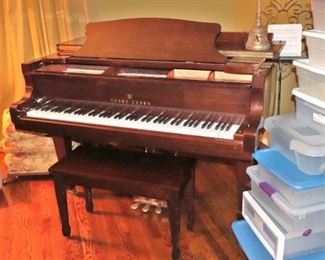 Young Chang Baby Grand Piano with Brown Lacquer Finish. A Beauty