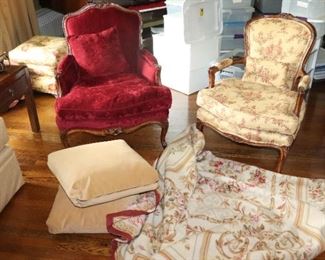 Occasional Chairs, Throw Pillows and Rug