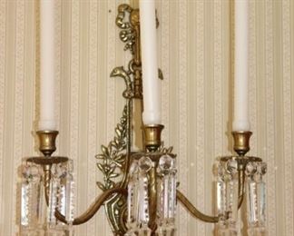 3 Light Wall Sconce with Crystals