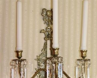 3 Light Wall Sconce with Crystals